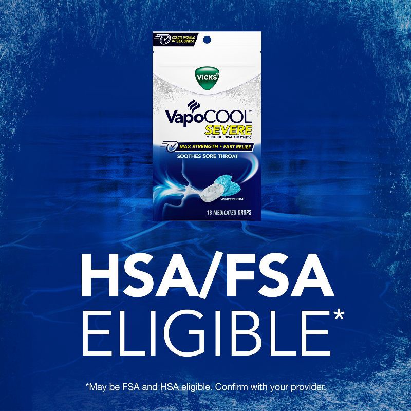 slide 8 of 12, Vicks VapoCOOL Severe Medicated Cough Drops - Menthol - 45ct, 45 ct