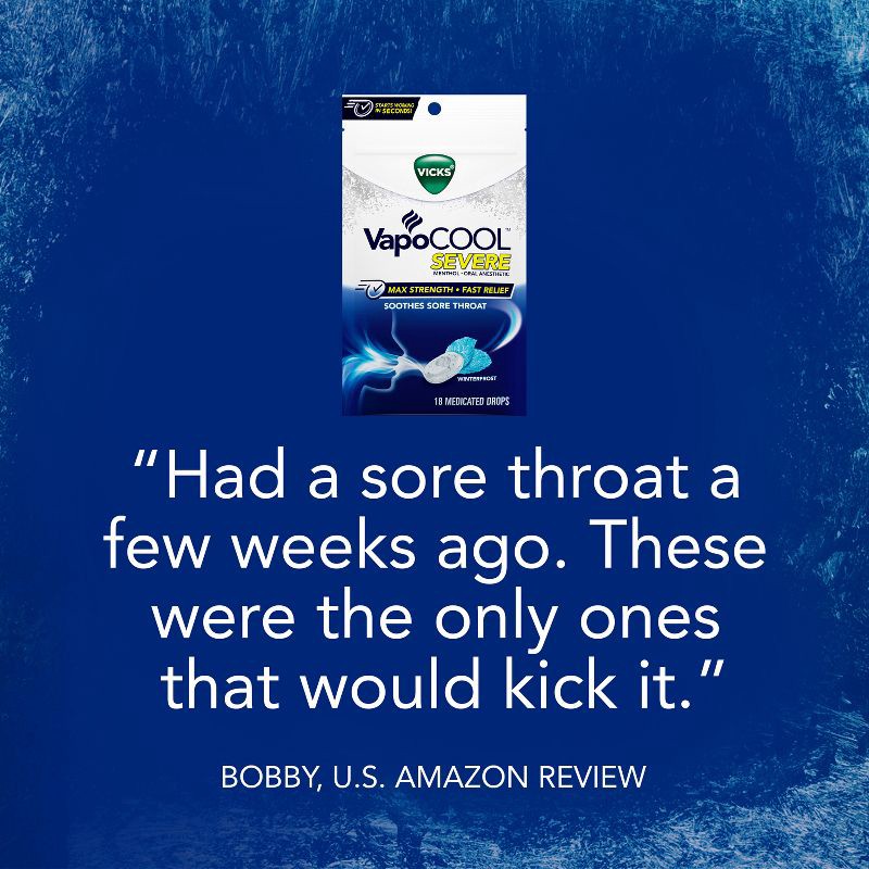 slide 9 of 12, Vicks VapoCOOL Severe Medicated Cough Drops - Menthol - 45ct, 45 ct