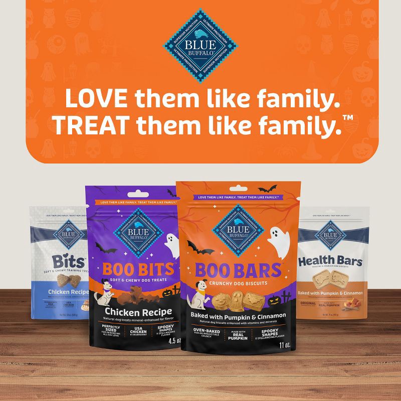 slide 9 of 10, Blue Buffalo Boo Bars Crunchy Biscuits, Pumpkin & Cinnamon Halloween Dog Treats - 11oz, 11 oz