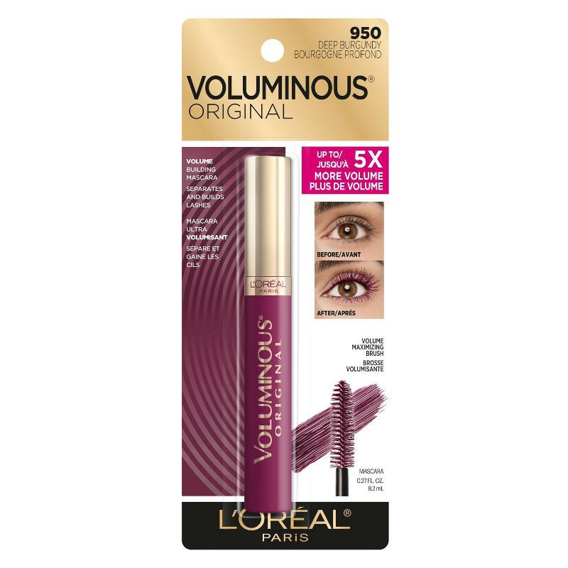 slide 9 of 10, L'Oreal Paris Voluminous Mascara - 950 Deep Burgundy - 0.28 fl oz, 0.28 fl oz