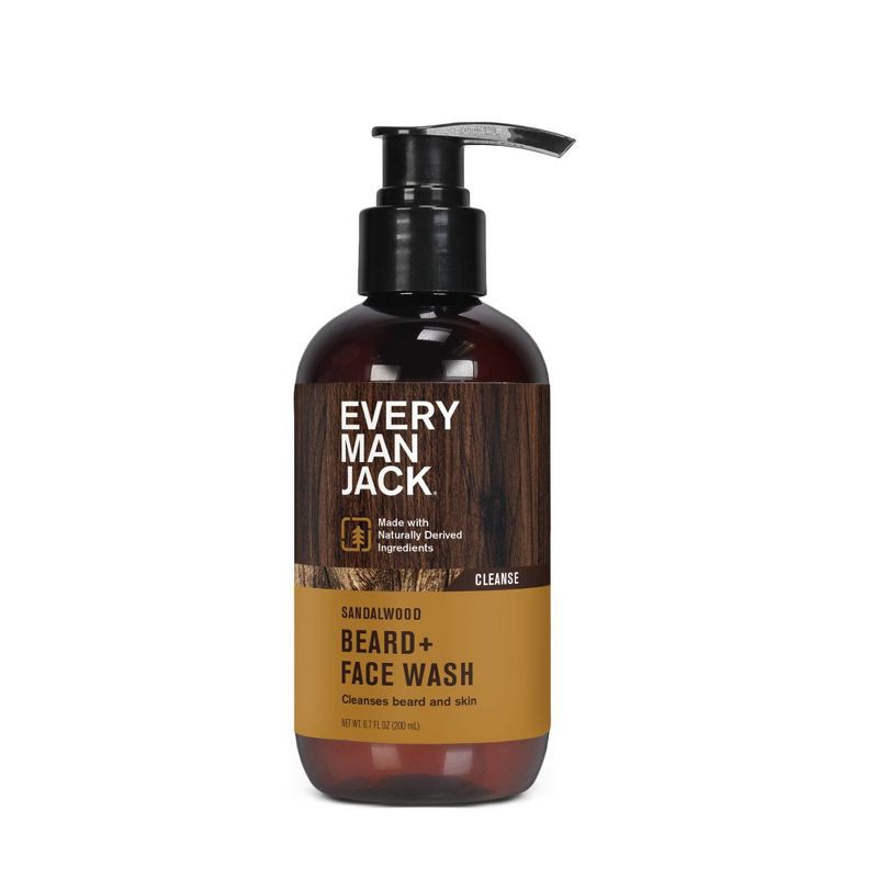 slide 2 of 10, Every Man Jack Men's Nourishing Beard + Face Wash with Aloe and Coconut - Sandalwood - 6.7 fl oz, 6.7 fl oz