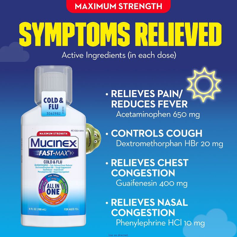 slide 4 of 11, Mucinex Max Strength Cold & Flu Medicine - Liquid - 6 fl oz, 6 fl oz