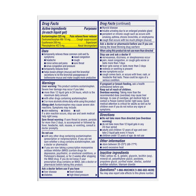 slide 2 of 10, Mucinex Max Strength Cold & Flu Medicine - Liquid Gels - 16ct, 16 ct