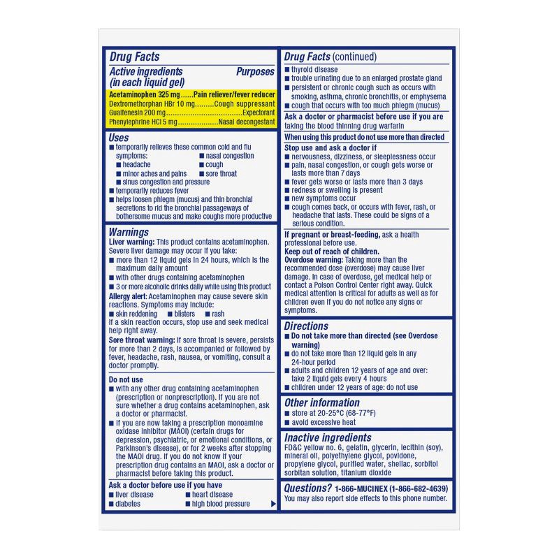 slide 7 of 10, Mucinex Max Strength Cold & Flu Medicine - Liquid Gels - 16ct, 16 ct