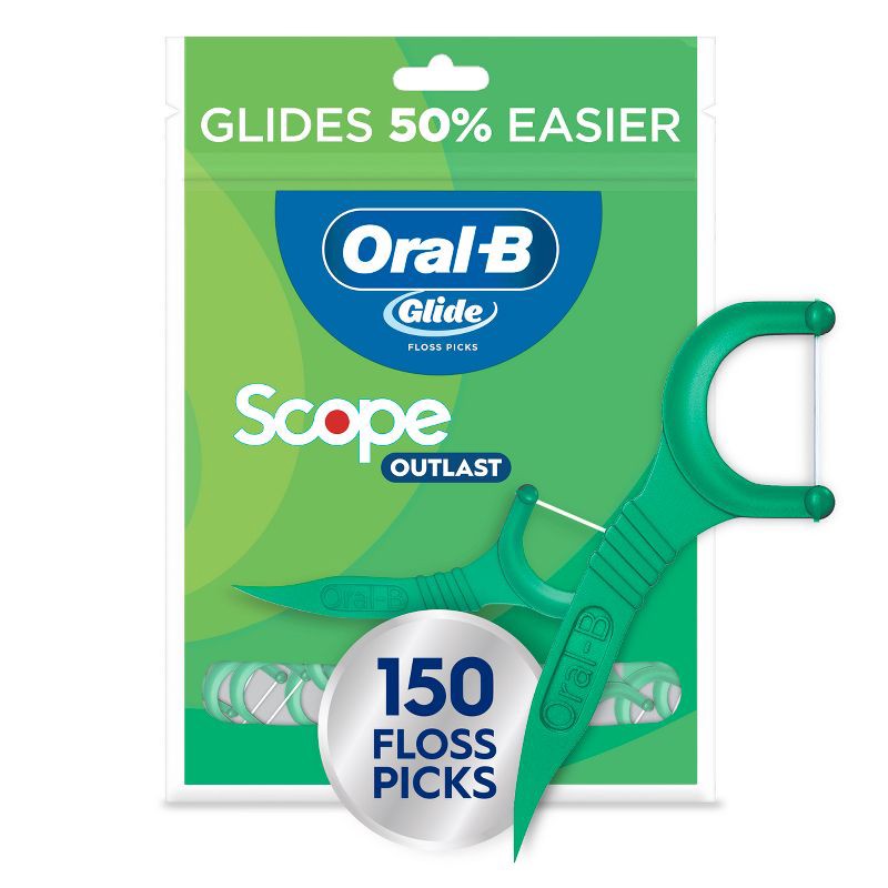 slide 1 of 11, Oral-B Glide Mint Dental Floss Picks with Long Lasting Scope Flavor - 150 Picks, 1 ct