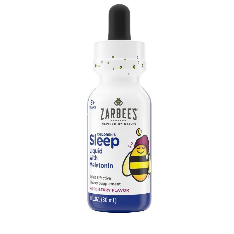 slide 2 of 11, Zarbee's Kid's Sleep Liquid with Melatonin, Drug-Free & Non-Habit Forming-Natural Berry -1 fl oz, 1 fl oz