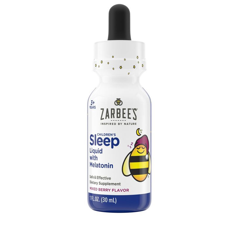 slide 2 of 10, Zarbee's Kid's Sleep Liquid with Melatonin, Drug-Free & Non-Habit Forming-Natural Berry -1 fl oz, 1 fl oz