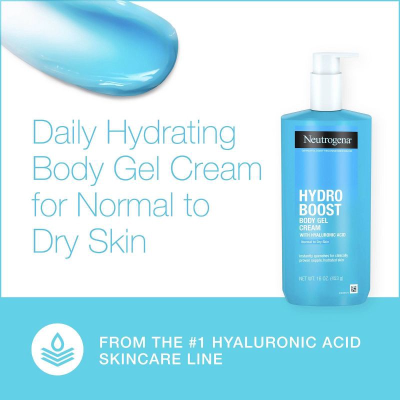 slide 3 of 7, Neutrogena Hydro Boost Hydrating Body Gel Cream with Hyaluronic Acid for Normal to Dry Skin - 16oz, 16 oz