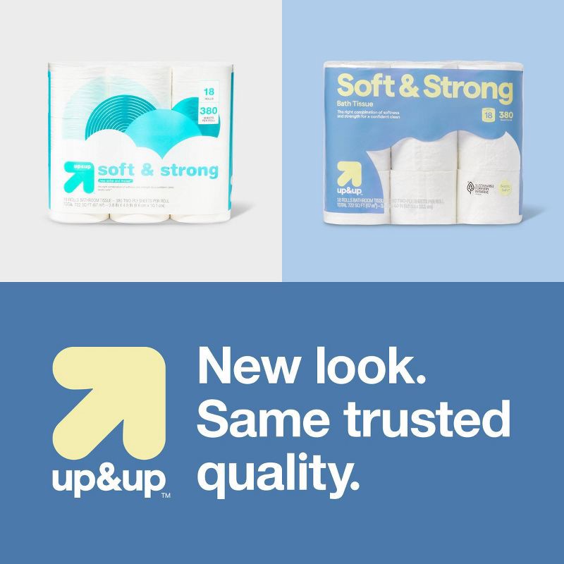 slide 4 of 4, Soft & Strong Toilet Paper - 18 Rolls - up&up™, 18 ct