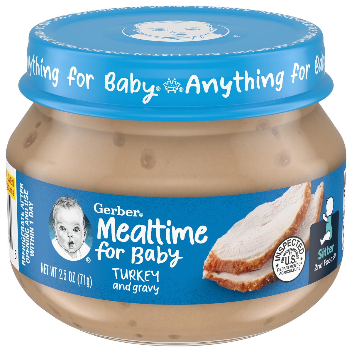 slide 1 of 1, Gerber 2nd Foods, Turkey & Turkey Gravy Baby Food, 2.5 oz