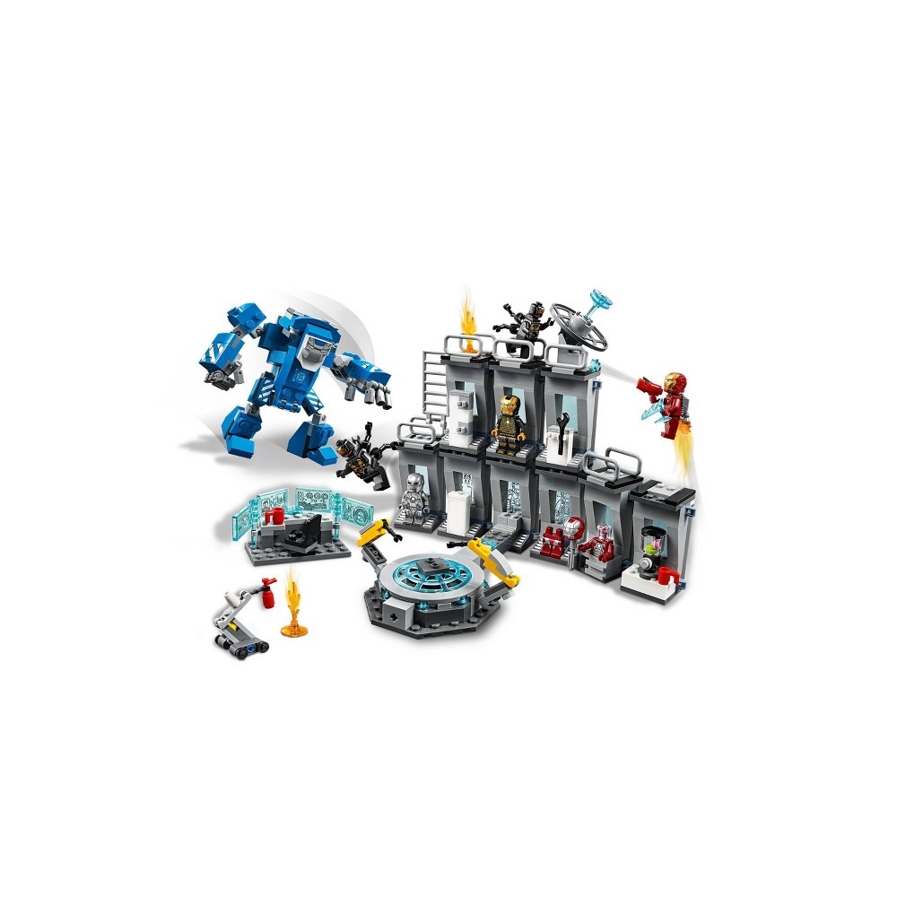 slide 7 of 7, LEGO Marvel Avengers Iron Man Hall of Armor Superhero Mech Model with Tony Stark Action Figure 76125, 1 ct