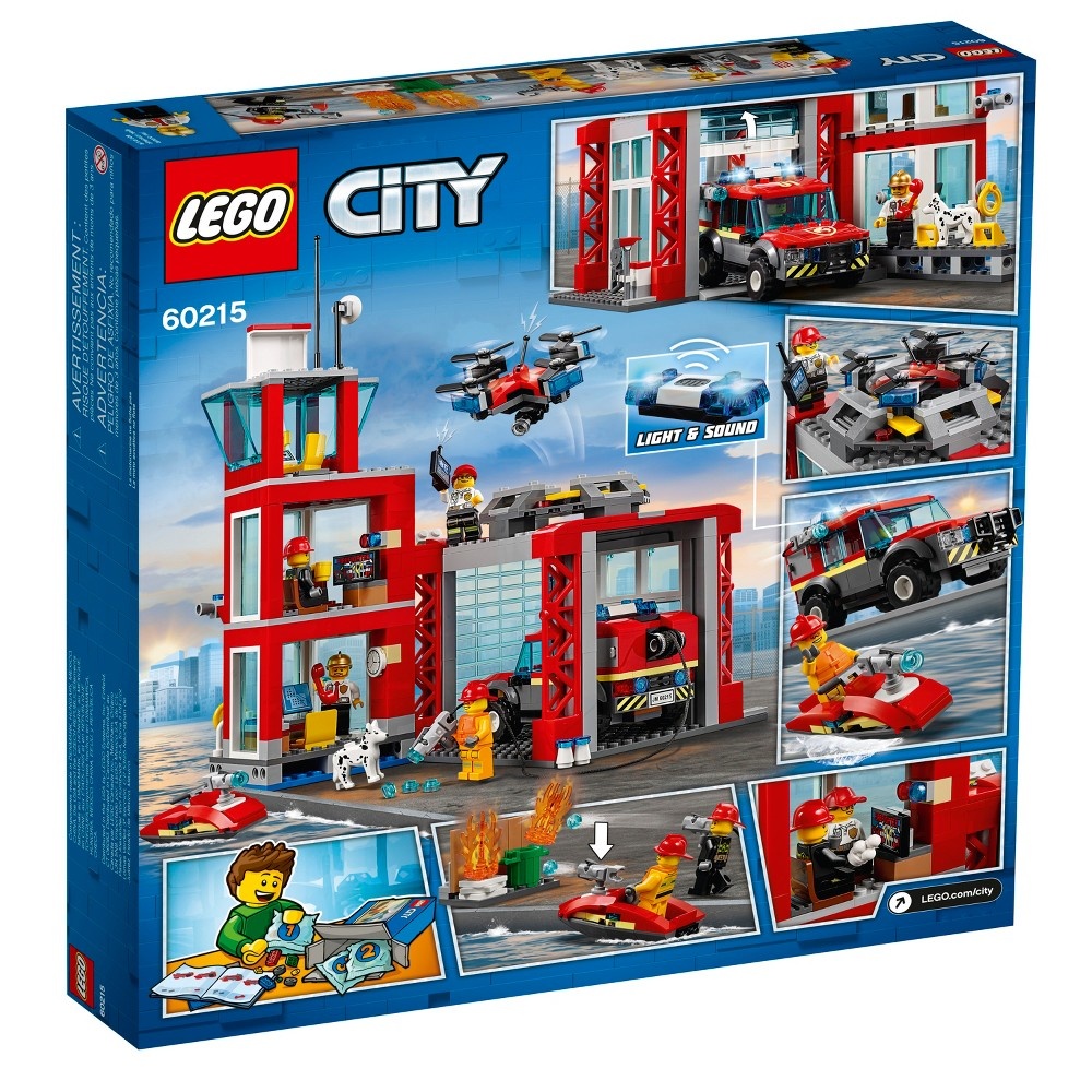 slide 5 of 6, LEGO City Fire Station Fire Emergency Vehicle Toy and Toy Garage Building Kit 60215, 1 ct