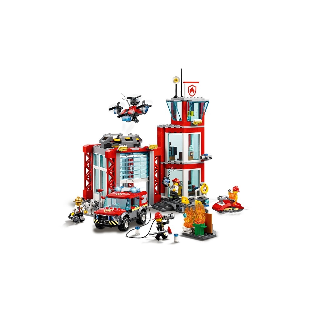 slide 4 of 6, LEGO City Fire Station Fire Emergency Vehicle Toy and Toy Garage Building Kit 60215, 1 ct