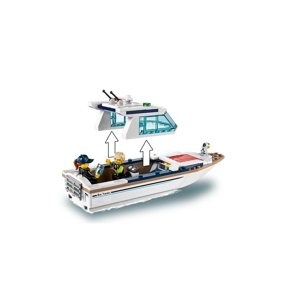 slide 7 of 7, LEGO City Great Vehicles Diving Yacht Ship Building Toy and Diving Minifigures 60221, 1 ct