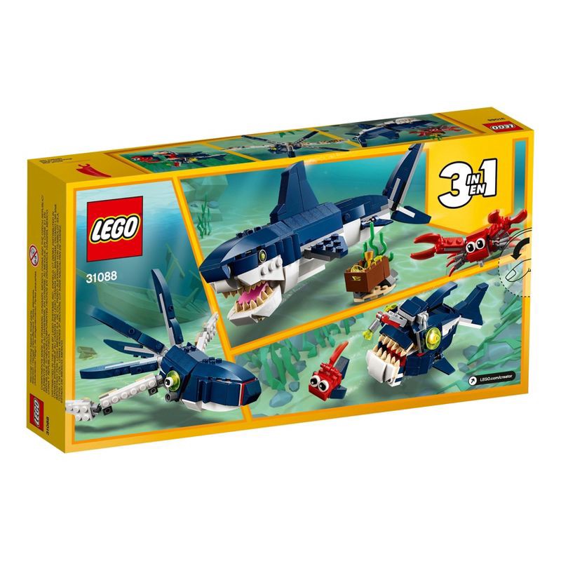 slide 3 of 7, LEGO Creator 3 in 1 Deep Sea Creatures Shark Toy Set 31088, 1 ct