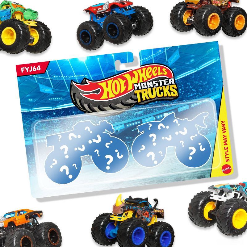 slide 1 of 6, Hot Wheels Monster Trucks Diecast Demolition Doubles 2pk - 1:64 Scale, 2 ct