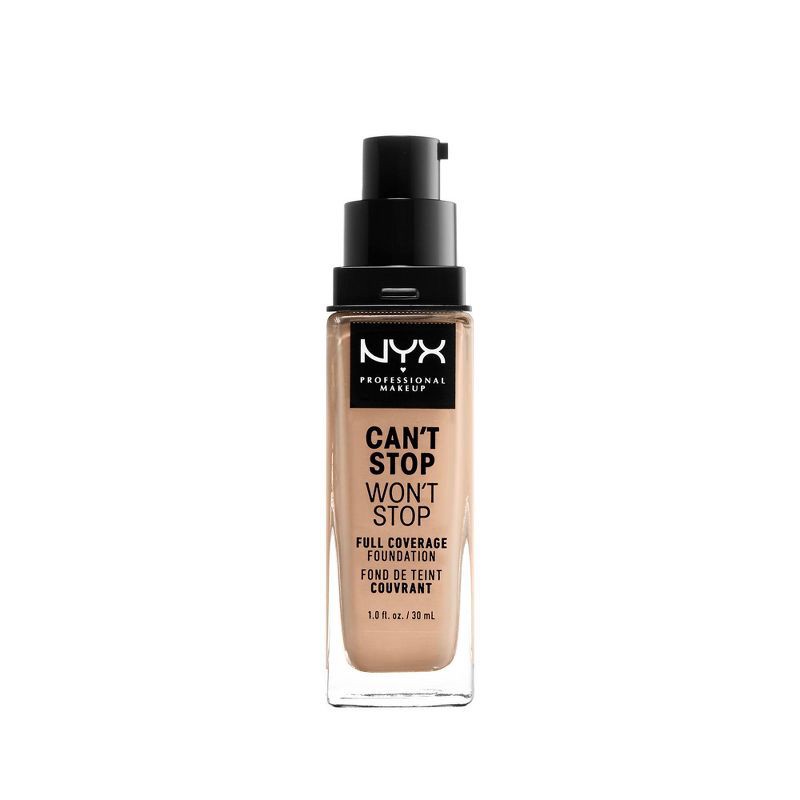 slide 2 of 6, NYX Professional Makeup Can't Stop Won't Stop 24Hr Full Coverage Matte Finish Foundation - 07 Natural - 1 fl oz, 1 fl oz