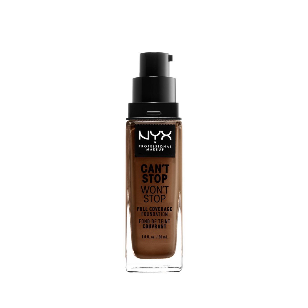 slide 5 of 6, NYX Professional Makeup Can't Stop Won't Stop 24Hr Full Coverage Matte Finish Foundation - 21 Cocoa - 1 fl oz, 1 fl oz