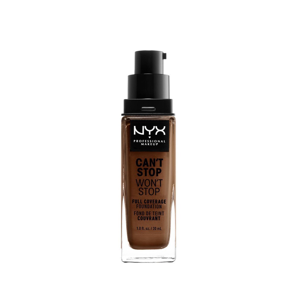 slide 3 of 7, NYX Professional Makeup Can't Stop Won't Stop 24Hr Full Coverage Matte Finish Foundation - 20 Deep Rich - 1 fl oz, 1 fl oz