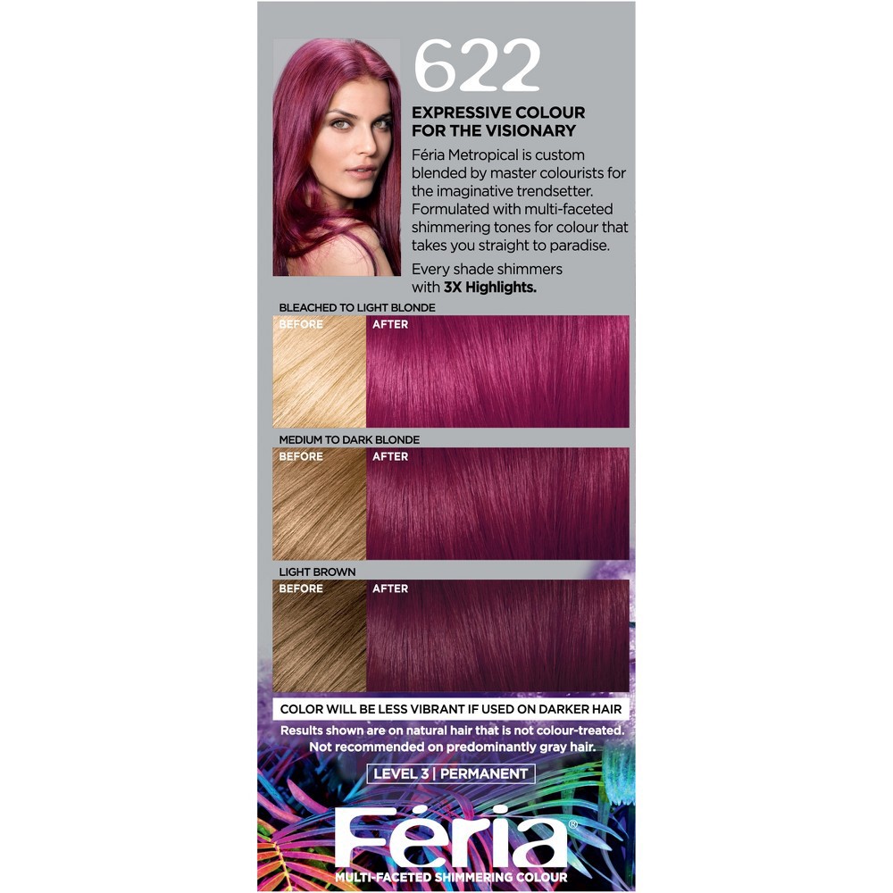 slide 3 of 9, L'Oreal Paris Féria Multi - Faceted Shimmering Permanent Hair Color - Fuchsia - Cha, 1 ct