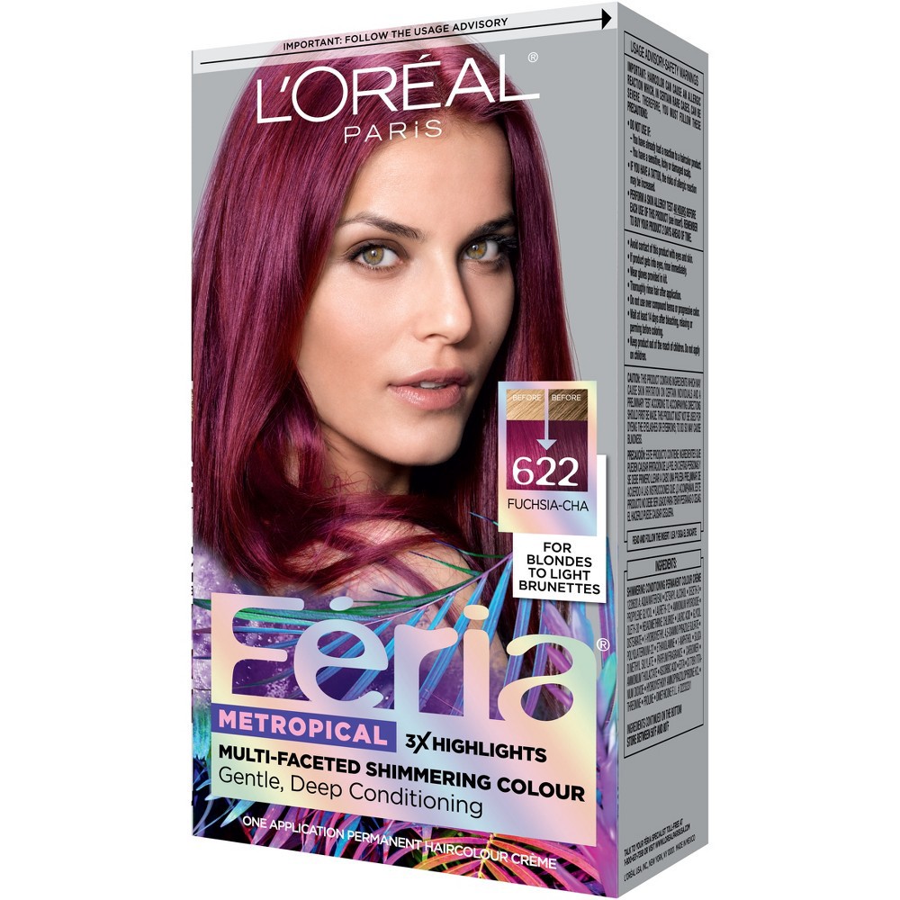 slide 7 of 9, L'Oreal Paris Féria Multi - Faceted Shimmering Permanent Hair Color - Fuchsia - Cha, 1 ct