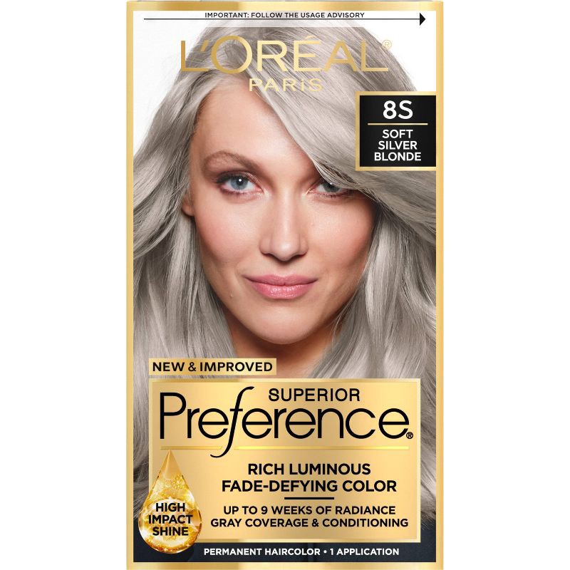 slide 1 of 10, L'Oreal Paris Fade - Defying Color + Shine System Permanent Hair Color - Soft Silver Blonde, 1 ct