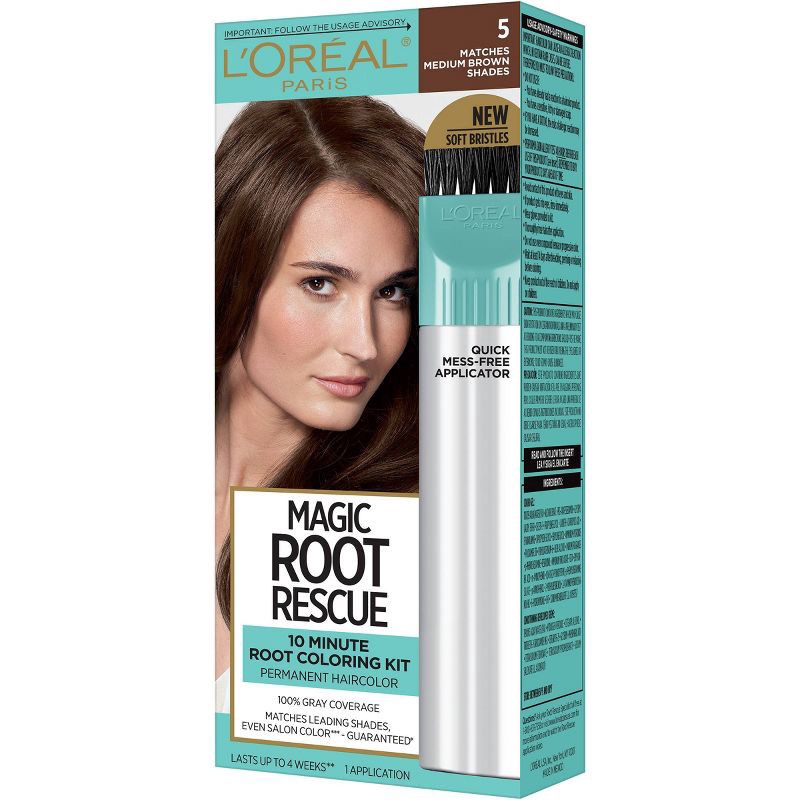 slide 5 of 6, L'Oreal Paris Root Rescue Permanent Hair Color - Medium Brown 5, 1 ct