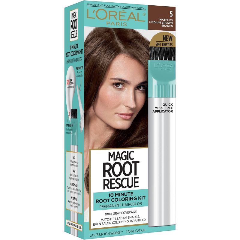 slide 6 of 6, L'Oreal Paris Root Rescue Permanent Hair Color - Medium Brown 5, 1 ct