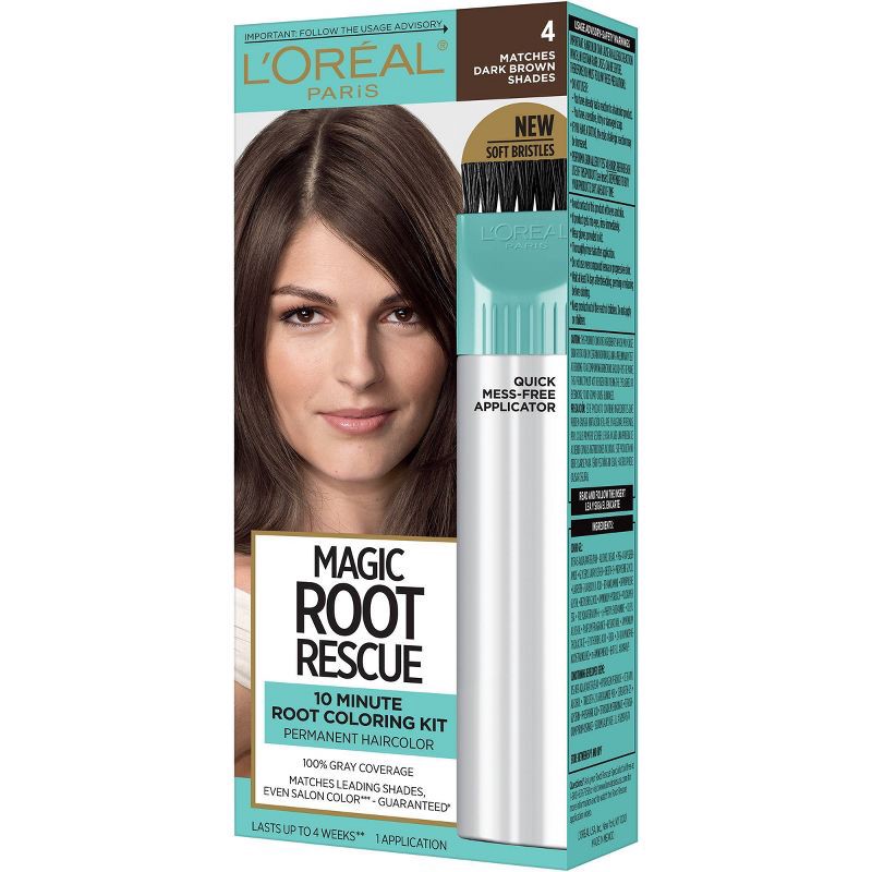 slide 5 of 6, L'Oreal Paris Root Rescue Permanent Hair Color - Dark Brown 4, 1 ct