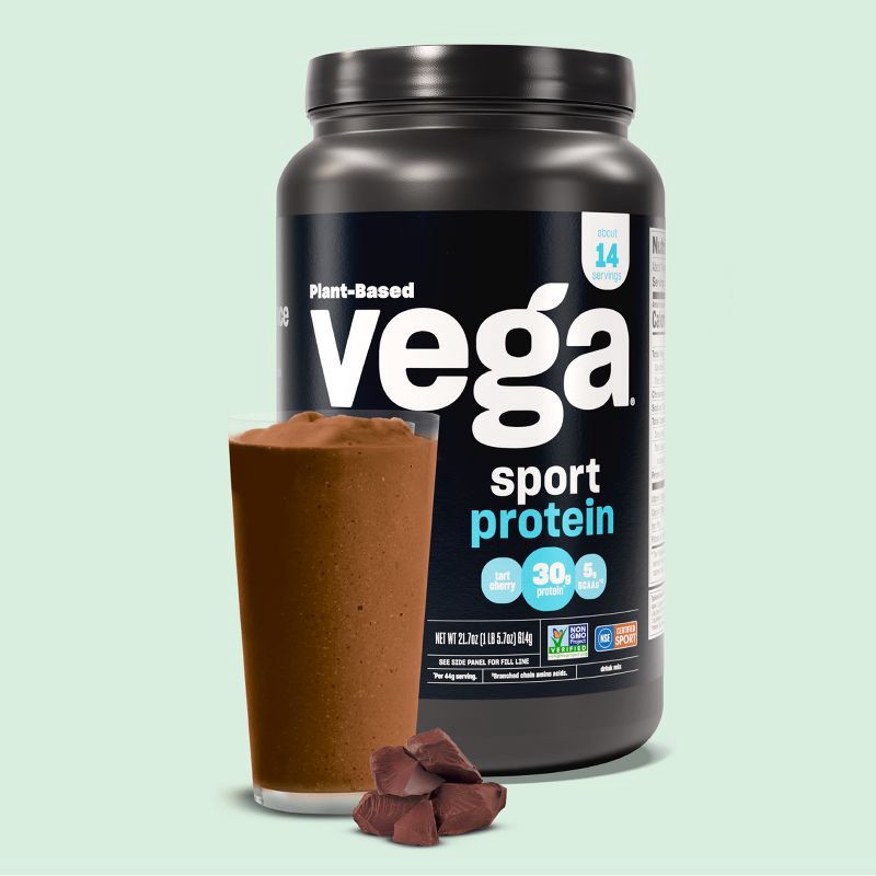 slide 4 of 5, Vega Sport Vegan Plant Based Organic Protein Powder - Vanilla - 20.4oz, 20.4 oz