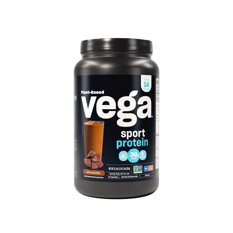 slide 1 of 5, Vega Sport Plant Based Vegan Protein Powder - Chocolate - 21.7oz, 21.7 oz