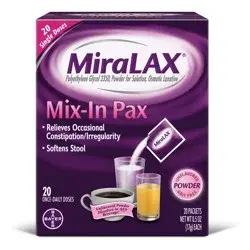 Miralax #1 Physician Recommended Mix-In-Pax Gentle Constipation Relief Laxative Powder - 20ct
