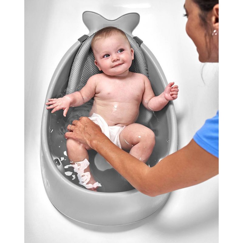 slide 3 of 16, Skip Hop Moby Smart Sling 3-Stage Baby Bath Tub - Gray, 1 ct