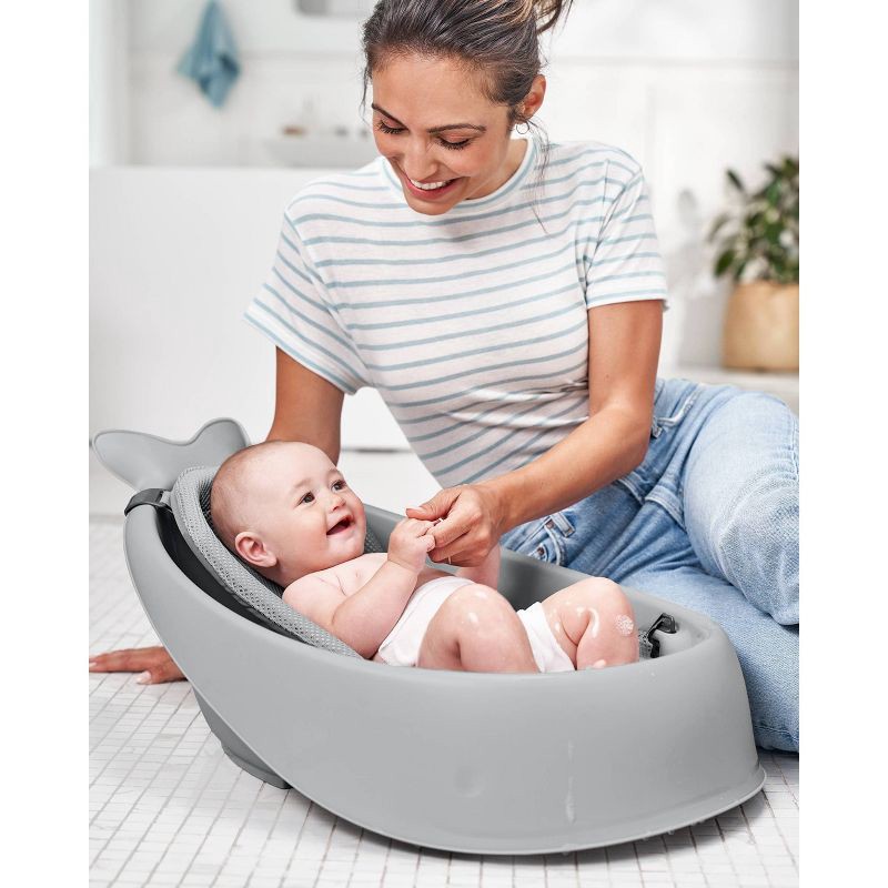 slide 5 of 16, Skip Hop Moby Smart Sling 3-Stage Baby Bath Tub - Gray, 1 ct