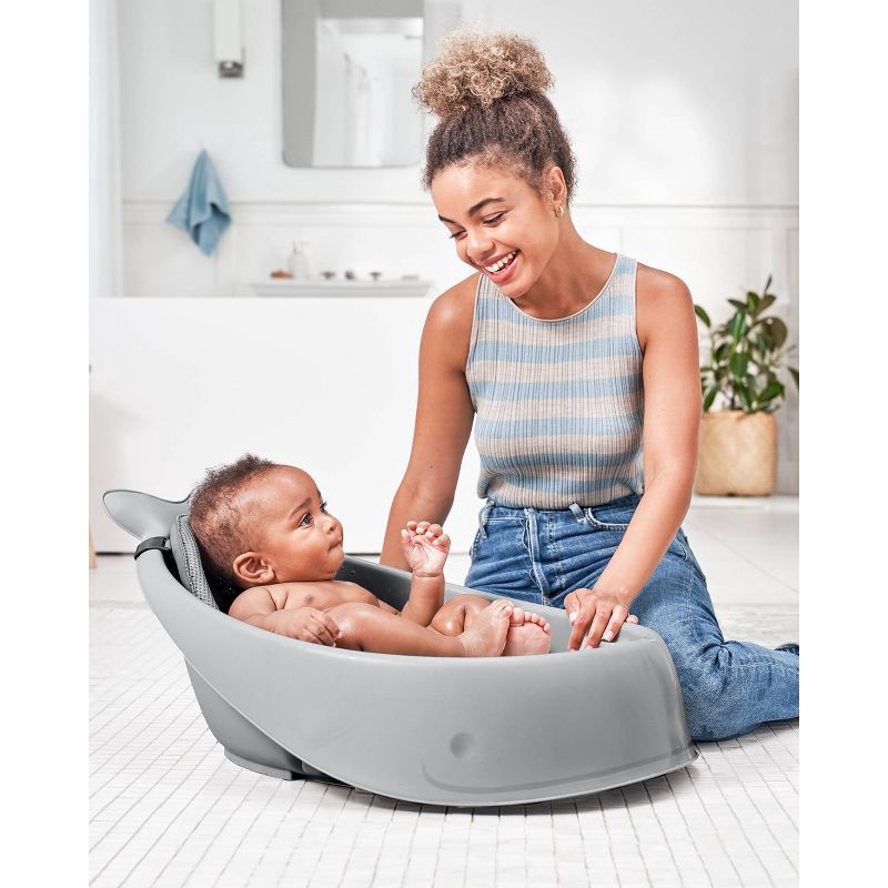 slide 9 of 16, Skip Hop Moby Smart Sling 3-Stage Baby Bath Tub - Gray, 1 ct