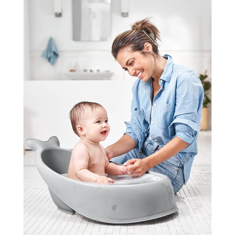 slide 10 of 16, Skip Hop Moby Smart Sling 3-Stage Baby Bath Tub - Gray, 1 ct