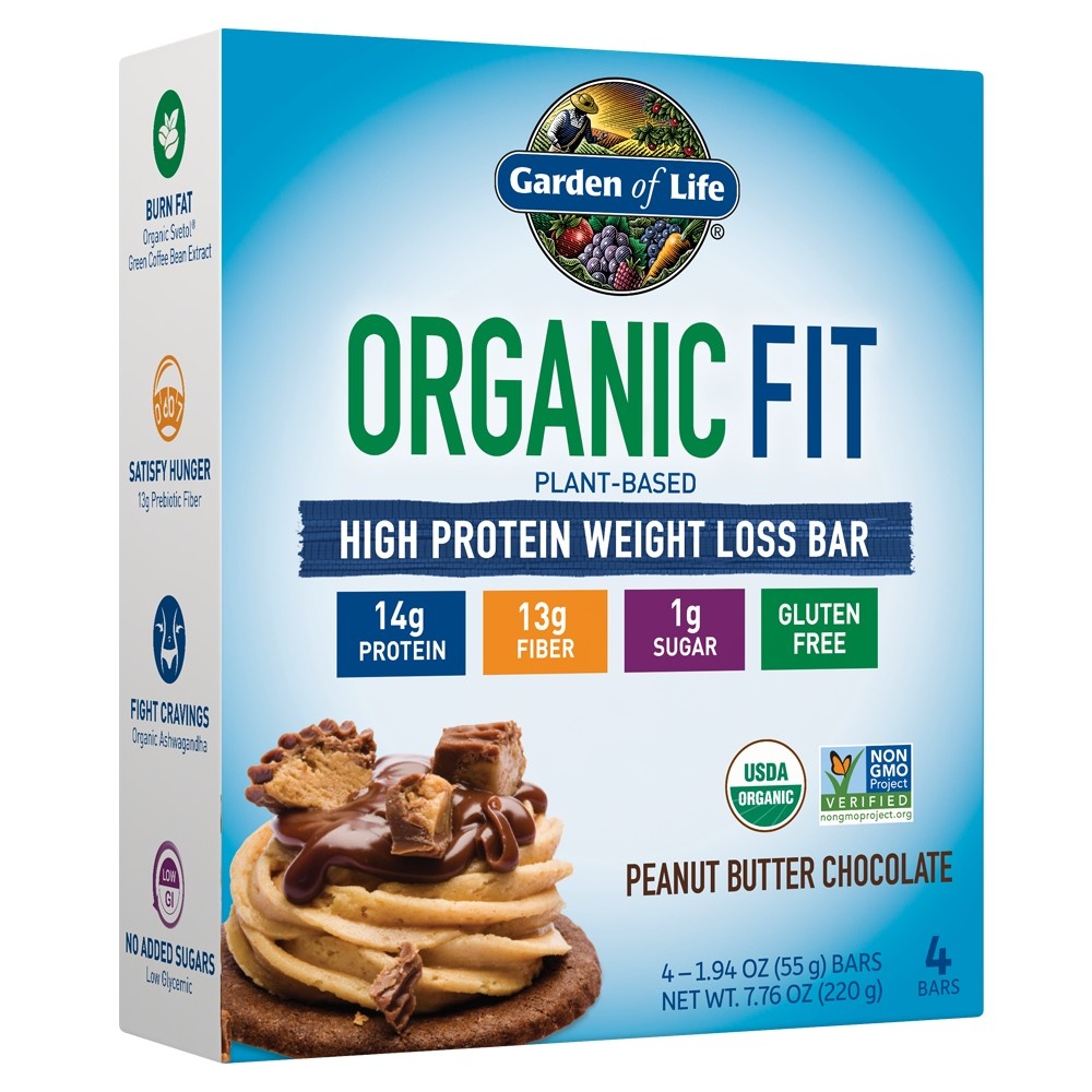 slide 1 of 2, Garden of Life Organic Fit Protein Bar - Peanut Butter Chocolate, 4 ct
