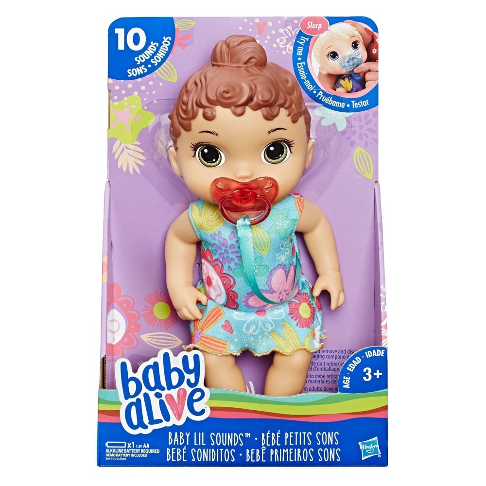 slide 2 of 9, Baby Alive Baby Lil Sounds: Interactive Baby Doll - Teal Dress, 1 ct
