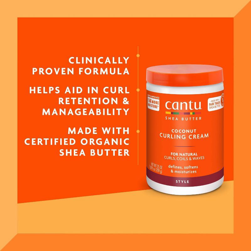 slide 4 of 7, Cantu Natural Hair Coconut Curling Cream with Shea Butter - 25oz, 25 oz