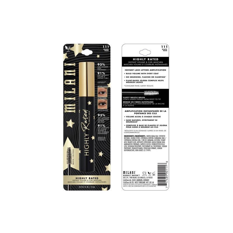 slide 6 of 6, Milani Highly Rated Mascara Black - 0.41oz, 0.41 oz