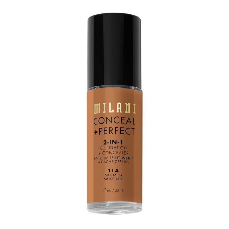 slide 5 of 6, Milani Conceal + Perfect 2-in-1 Foundation + Concealer - Nutmeg 11A - 1 fl oz, 1 fl oz