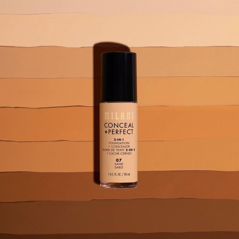 slide 6 of 6, Milani Conceal + Perfect 2-in-1 Foundation + Concealer - Nutmeg 11A - 1 fl oz, 1 fl oz