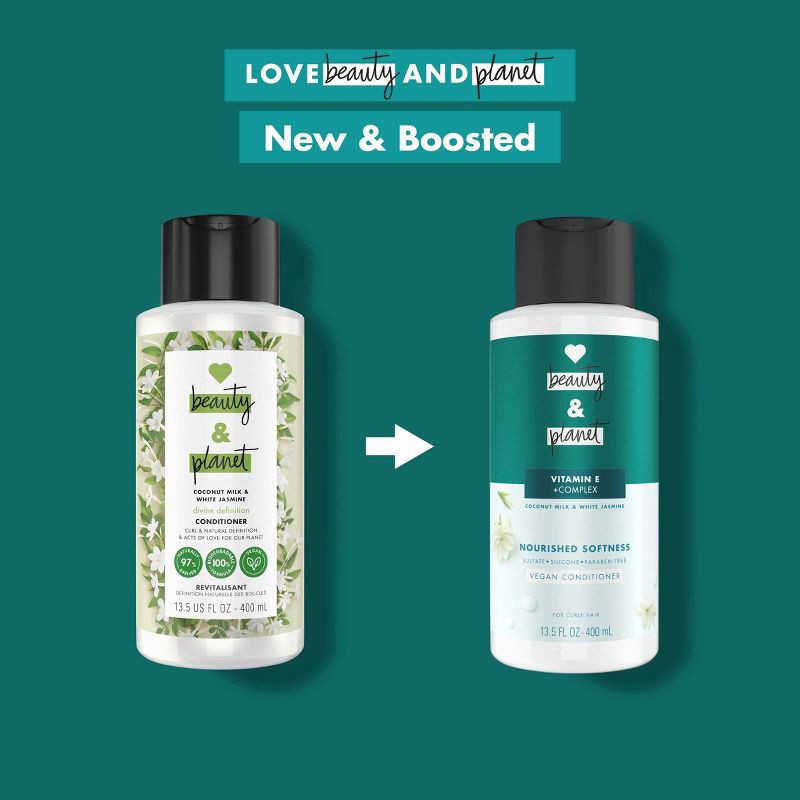 slide 3 of 7, Love Beauty and Planet Coconut Milk and White Jasmine Divine Definition Hair Conditioner - 13.5 fl oz, 13.5 fl oz