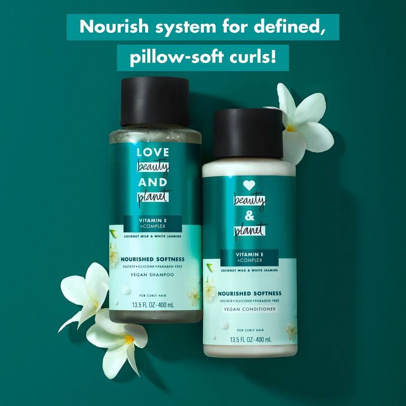 slide 4 of 7, Love Beauty and Planet Coconut Milk and White Jasmine Divine Definition Shampoo - 13.5 fl oz, 13.5 fl oz