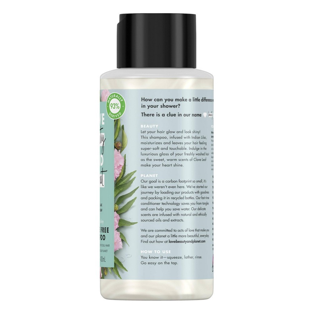 slide 7 of 8, Love Beauty and Planet Indian Lilac and Clove Leaf Positively Shine Sulfate Free Shampoo - 13.5 fl oz, 13.5 fl oz