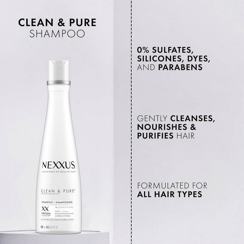 slide 4 of 8, Nexxus Clean & Pure Nourishing Detox Shampoo - 13.5 fl oz, 13.5 fl oz