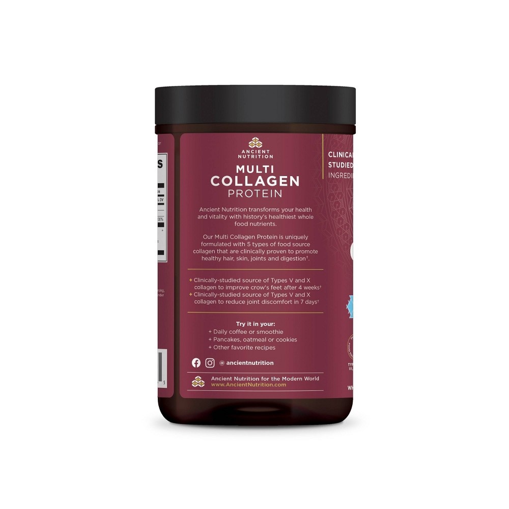 slide 3 of 5, Ancient Nutrition Multi Collagen Protein Powder - Vanilla, 9 oz