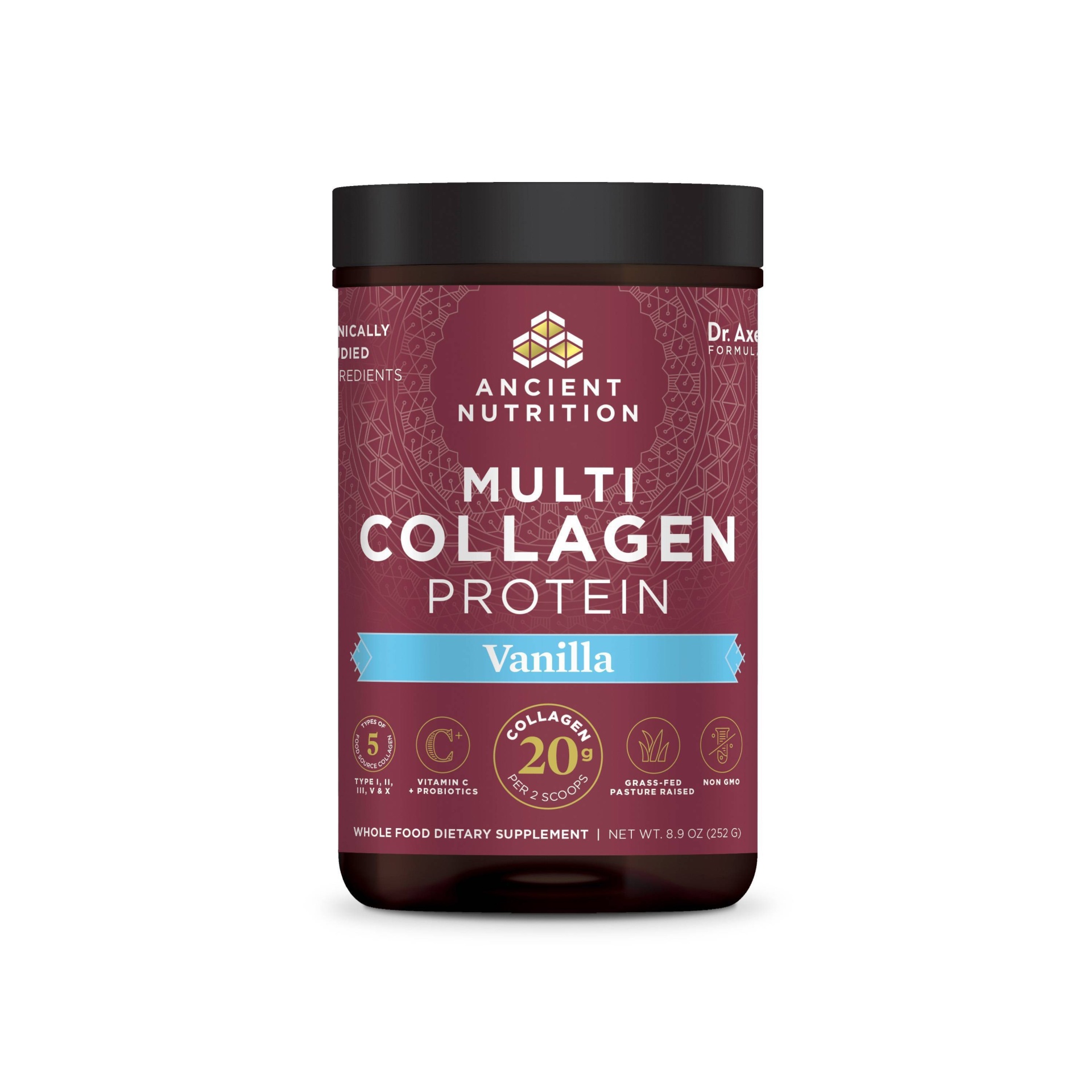 slide 1 of 5, Ancient Nutrition Multi Collagen Protein Powder - Vanilla, 9 oz