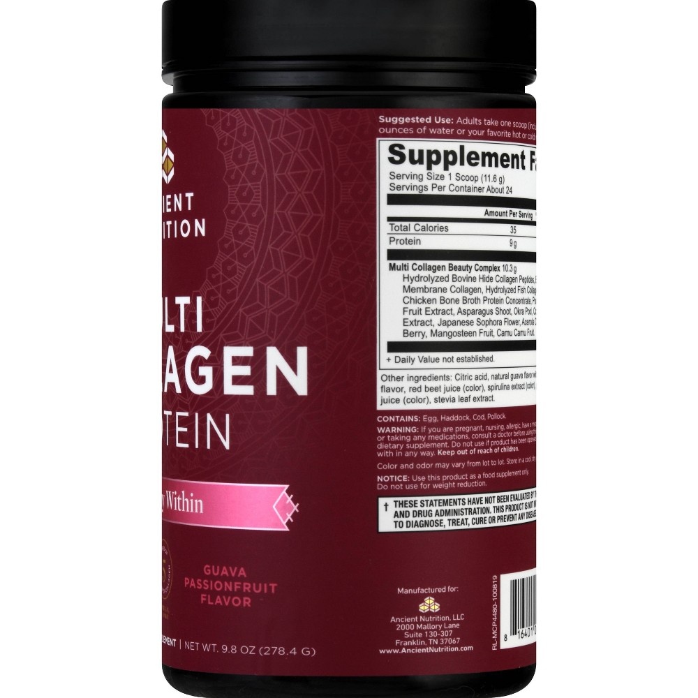 slide 5 of 6, Ancient Nutrition Beauty Within Multi Collagen Protein Powder, 9.9 oz