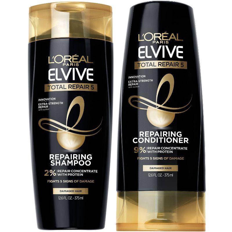 slide 2 of 8, L'Oreal Paris Total Repair 5 Shampoo and Conditioner Set - 25.2 fl oz, 25.2 fl oz